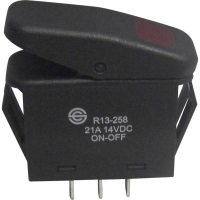 Переключатель клавишный 14 В/DC, 21 А, 1 x выкл/вкл, IP66 TRU Components TC-R13-258B B/R