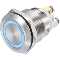 Кнопка 48 В/DC, 3 А, 1 x вкл/вкл, без фиксации, IP65, 1 шт TRU Components GQ19F-10E/B/12V/S