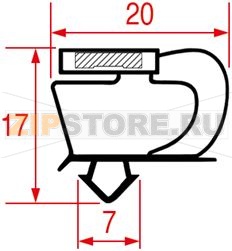 УПЛОТНИТЕЛЬ ВСТАВНОЙ 785x430ММ ПРОФИЛЬ 1083 
