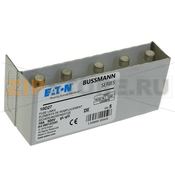 Предохранитель, 10 A, AC 500 В, 100 кА, D2, gL/gG, IEC с задержкой Eaton FUSE-D2 10A T GL/GG 500VA 