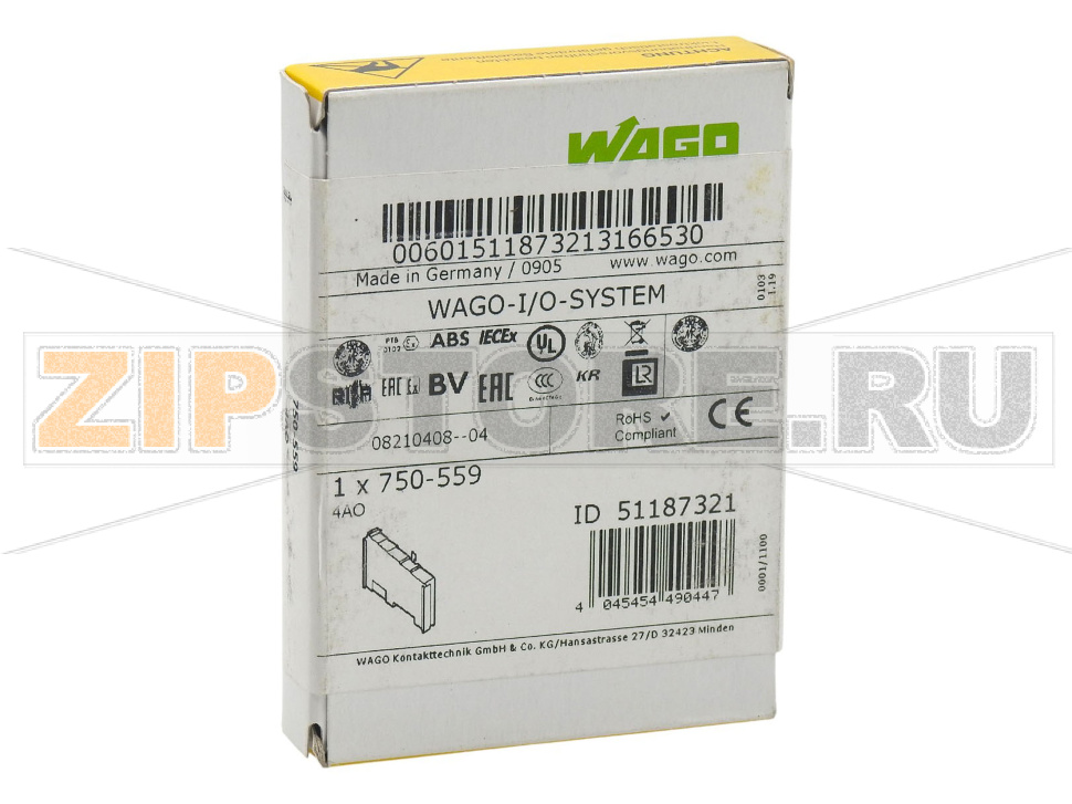 4-канальный аналоговый выход; 0 - 10 В пост.тока; светло-серые Wago 750-559 