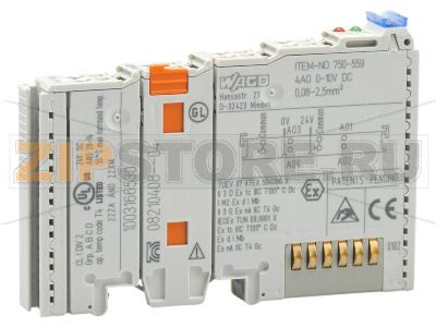 4-канальный аналоговый выход; 0 - 10 В пост.тока; светло-серые Wago 750-559 