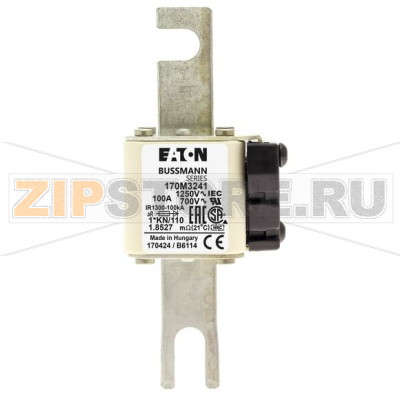 Предохранитель, 100 A, AC 1250 В, 100 кА, size 1, 45x58x138 мм, aR, DIN, IEC Eaton FUSE 100A 12 