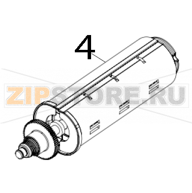 Ribbon rewind spindle TSC MH361T Ribbon rewind spindle TSC MH361TЗапчасть на деталировке под номером: 4