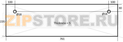 DOOR GLASS FOR OVEN 761x220x5 mm 