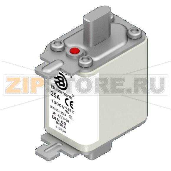 Предохранитель, 35 A, AC 1000 В, 125 кА, DIN 00, aR, DIN, IEC Eaton FUSE 35A 1000V DIN 00 AR 
