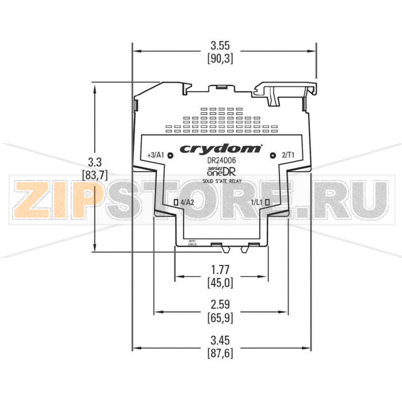 Реле твердотельное 3 А, 600 В/AC, 1 шт Crydom DR48D03 