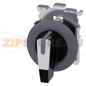 АКТУАТОР ПОВОРОТНОГО ПЕРЕКЛЮЧАТЕЛЯ С ВОЗМОЖНОСТЬЮ ПОДСВЕТКИ, 30MM, КРУГЛ., МЕТАЛЛ МАТОВЫЙ, РУКОЯТКА ДЛИННАЯ ЧЁРНАЯ С БЕЛОЙ ВСТАВКОЙ, ПЛОСКОЕ ФРОНТАЛЬНОЕ КОЛЬЦО, 3 КОММУТАЦИОННЫХ ПОЛОЖЕНИЯ: I&gt;O&lt;II, БЕЗ ФИКСАЦИИ, УГОЛ ПОВОРОТА РУКОЯТКИ 2X45 ГРАД.: 10:30Ч. / 