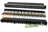 Hyperline PP2-19-24-8P8C-C6A-110D Патч-панель 19'', 1U, 24 порта RJ-45, неэкранированная, категория 6A, Dual IDC