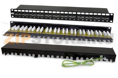 Hyperline PP2-19-24-8P8C-C6A-110D Патч-панель 19&#039;&#039;, 1U, 24 порта RJ-45, неэкранированная, категория 6A, Dual IDC 