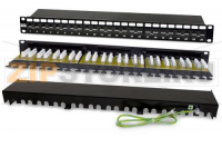 Hyperline PP2-19-24-8P8C-C6A-110D Патч-панель 19'', 1U, 24 порта RJ-45, неэкранированная, категория 6A, Dual IDC