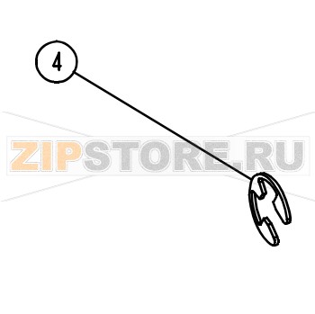 Стопорное кольцо 3/8 резинового вала Datamax A-6310 LH Стопорное кольцо 3/8 резинового вала Datamax A-6310 LHЗапчасть на сборочном чертеже под номером: 4Название запчасти Datamax на английском языке: (25PK) E-RING 3/8 TRUARC CRES