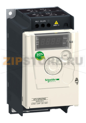 Преобразователь частоты 0.37 кВт, 240 В, 1 фаза Schneider Electric ATV12P037M2 