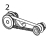 Kit intermediate pulley and platen pulley (203 and 300 dpi) LH Zebra 170PAX4