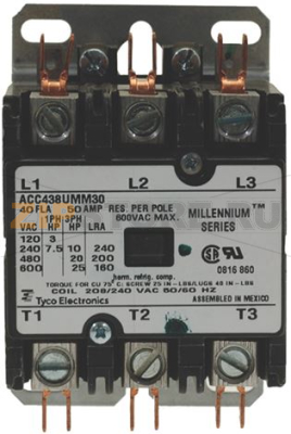 КОНТАКТОР TYCO ACC438UMM30 40A 240V 