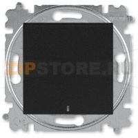 Выключатель одноклавишный с подсветкой, антрацит/дымчатый чёрный ABB 2CHH590146A6063