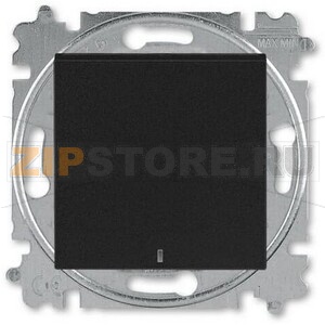 Выключатель одноклавишный с подсветкой, антрацит/дымчатый чёрный ABB 2CHH590146A6063 