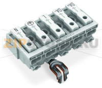 Lighting connector; push-button, external; with snap-in ground contact; DA+ DA- L PE N; 5-pole; Lighting side: for solid conductors; Inst. side: for all conductor types; max. 2.5 mm; Surrounding air temperature: max 85°C (T85); 2,50 mm; white Wago 294-4
