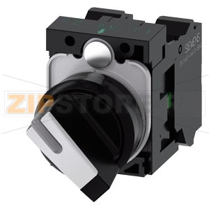 ПОВОРОТНЫЙ ПЕРЕКЛЮЧАТЕЛЬ С ВОЗМОЖНОСТЬЮ ПОДСВЕТКИ, 22MM, КРУГЛЫЙ, ПЛАСТИК, КОРОТКАЯ ЧЁРНАЯ РУКОЯТКА С БЕЛОЙ ВСТАВКОЙ, 2 КОММУТАЦИОННЫХ ПОЛОЖЕНИЯ O-I, С ФИКСАЦИЕЙ, 10:30Ч/13:30Ч, С ДЕРЖАТЕЛЕМ, 1NO, 1NC,  ПРУЖИННЫЕ КЛЕММЫ, С ГРАВИРОВКОЙ ЛАЗЕРОМ, UPPER AND L 