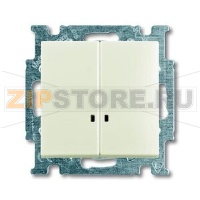 Выключатель двухклавишный с подсветкой, белый ABB 2CKA001012A2188