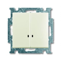 Выключатель двухклавишный с подсветкой, белый ABB 2CKA001012A2188