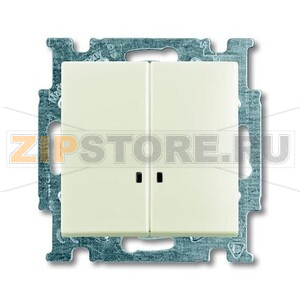 Выключатель двухклавишный с подсветкой, белый ABB 2CKA001012A2188 