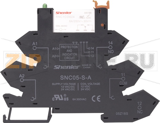 Реле интерфейсное 6 A, 230 В, 1CО, пружинные зажимы Shenler RNC1CO060+SNC05-S-D 
