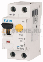 Автомат защитного откл. комбинированный 4A, 30 мА, B-LS-Char, 1p+N, FI-Char: AC Eaton FRBM6-B4/1N/0