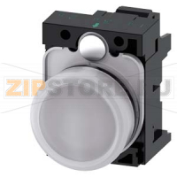 СВЕТОВОЙ ИНДИКАТОР, 22MM, КРУГЛЫЙ, ПЛАСТИК, БЕЛЫЙ МАТОВЫЙ РАССЕИВАТЕЛЬ, С ДЕРЖАТЕЛЕМ, МОДУЛЬ ПОДСВЕТКИ С ИНТЕГРИРОВАННЫМ СВЕТОДИОДОМ 230V AC,  ПРУЖИННЫЕ КЛЕММЫ, С ГРАВИРОВКОЙ ЛАЗЕРОМ, UPPER CASE Siemens 3SU1106-6AA60-3AA0-Z&nbsp;Y11