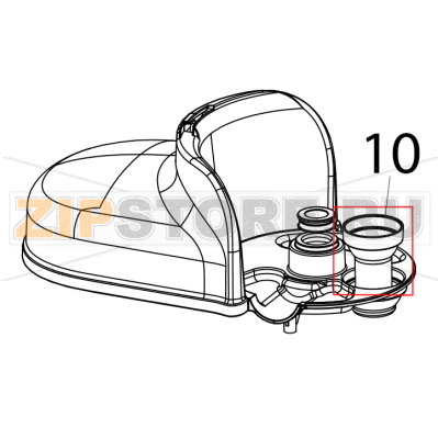 Outlet drip spout KitchenAid 5KVJ0111ECA Outlet drip spout KitchenAid 5KVJ0111ECAЗапчасть на деталировке под номером: 10