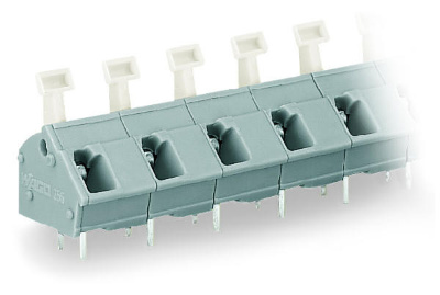 PCB terminal block; push-button; 2.5 mm; Pin spacing 10/10.16 mm; 3-pole; suitable for Ex-e applications; CAGE CLAMP®; commoning option; 2,50 mm; light gray Wago 256-603/332-009/999-950 Клеммные колодки с зажимами CAGE CLAMP®, монтаж с помощью нажимных кнопокУстановите шаг контактов в мм или дюймах либо сжав клеммные колодки плотнее, либо разделяя ихИдеальны для монтажа в полевых условиях благодаря простоте использования при помощи нажимных кнопокУдобный монтаж без использования инструментов...
