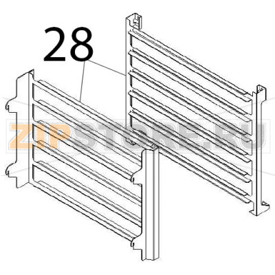 Pair of tray holders Angelo Po FX61E1 Pair of tray holders Angelo Po FX61E1Запчасть на деталировке под номером: 28