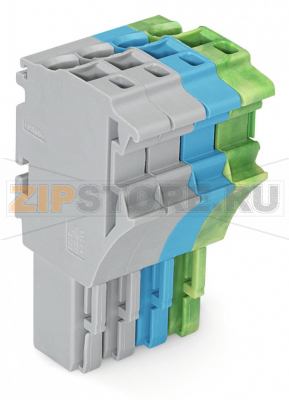1-проводниковая розетка; 2,5 мм; 4-пол.; 2,50 mm; серые, синие, желто-зеленые Wago 2022-104/000-038 