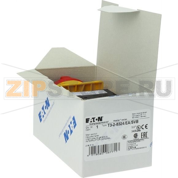 Выключатели главные, T3, 32 A, 2 модуль, 4-полюсн Eaton T3-2-8324/EA/SVB 