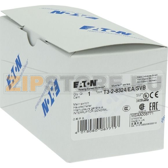Выключатели главные, T3, 32 A, 2 модуль, 4-полюсн Eaton T3-2-8324/EA/SVB 