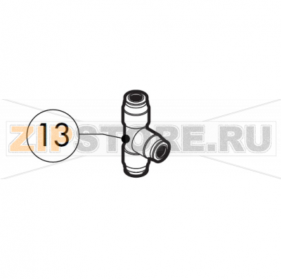 &quot;T&quot; Middling pipe fitting D.10 Lainox MVE051P                    "T" Middling pipe fitting D.10 Lainox MVE051PЗапчасть на сборочном чертеже под номером: 13Название запчасти на итальянском языке языке: "T" Middling pipe fitting D.10 Lainox MVE051P
