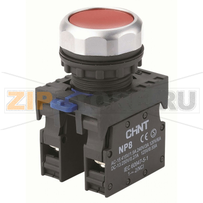 Кнопка управления, 2НЗ, IP65, без подсветки, черная Chint NP8-02BN/2 