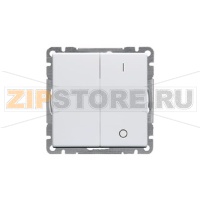 Выключатель двухклавишный, двухполюсный, белый ABB 2TKA00000404