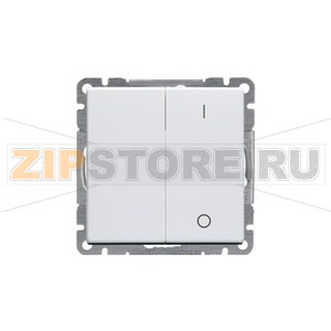 Выключатель двухклавишный, двухполюсный, белый ABB 2TKA00000404 