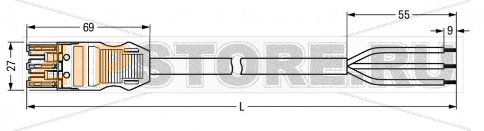 pre-assembled connecting cable; Socket/open-ended; 3-pole; Cod. B; 3 m; 1,50 mm; gray Wago 771-9993/106-303 Protected against mismating and maintenance-freeAdditional variable coding is possible.Components can be clearly printed on and color-coded to meet custom requirements....