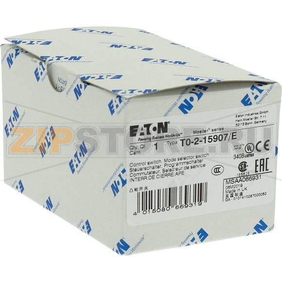 Переключатель, контакты: 4, 20 A, передняя панель: AUTO-0-HAND Eaton T0-2-15907/E 