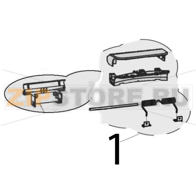 Hinge set w. handle Bartscher CFXB-138-195 Hinge set w. handle Bartscher CFXB-138-195Запчасть на деталировке под номером: 1