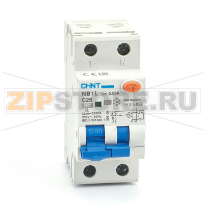 Дифавтомат 25 А, 30 мА, 10 кА Chint NB1L 