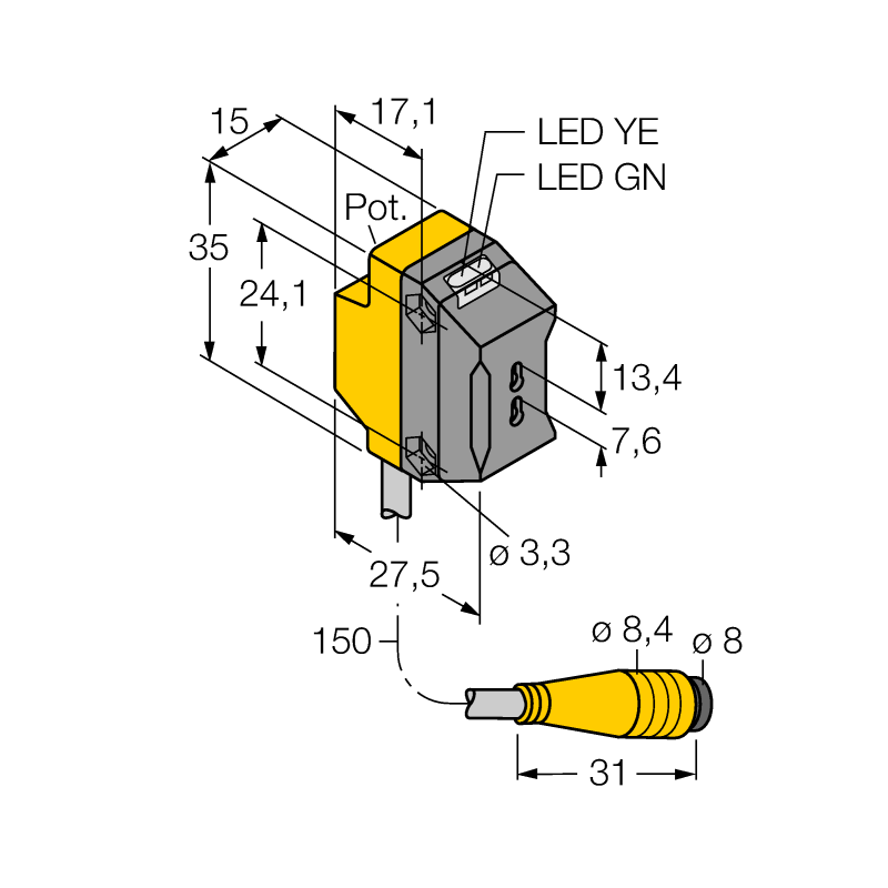 Датчик фотоэлектрический Turck QS18VN6FPQ 