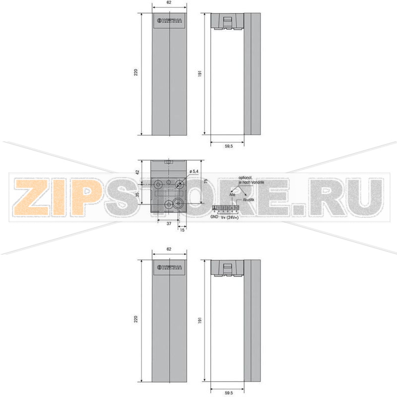 Колонка сигнальная, светодиодная Werma 690.300.55 