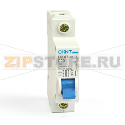 Выключатель автоматический 20 А, 4.5 кА, 1 полюс Chint DZ47-60 