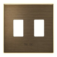 Накладка для 2хUSB зарядного устройства, античная латунь ABB 2CLA858530A1201