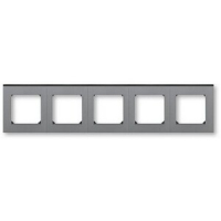 Рамка пятиместная, сталь/дымчатый чёрный ABB 2CHH015050A6069