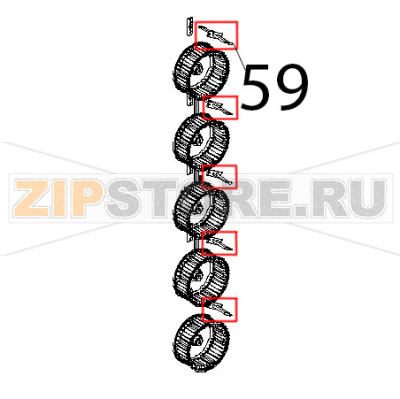 Guarnizione nera 50, shore forni Unox XVC 1005P Guarnizione nera 50, shore forni Unox XVC 1005PЗапчасть на деталировке под номером: 59