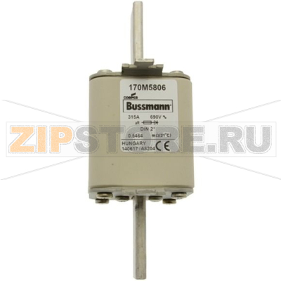 Предохранитель, 315 A, AC 690 В, 200 кА, 55x71x150 мм, aR, DIN, IEC Eaton FUSE 315A 690V DIN 2* AR 